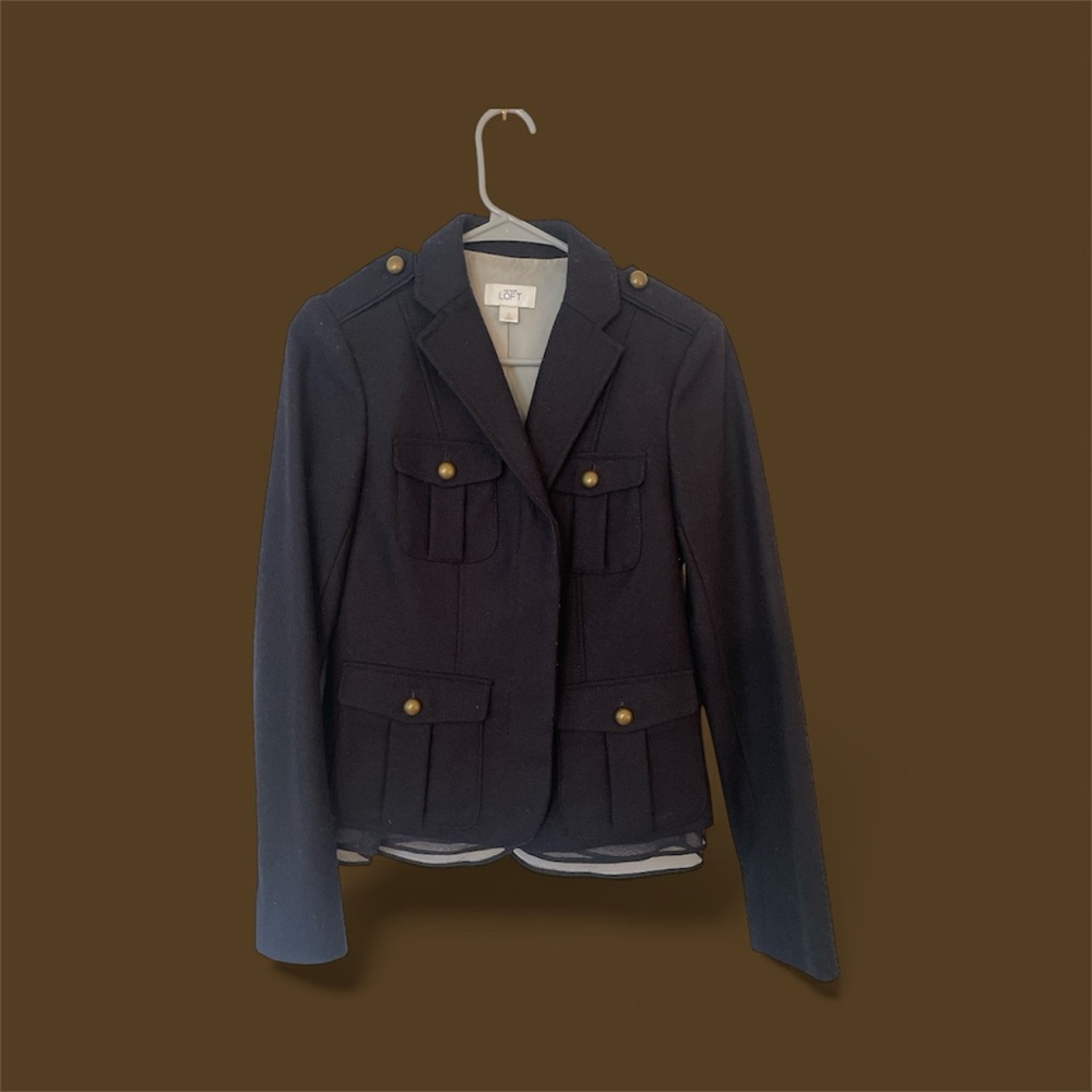 LOFT Dark Navy Utility Jacket